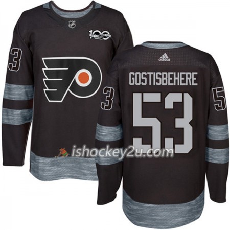 Mænd NHL Philadelphia Flyers Trøje Shayne Gostisbehere 53 1917-2017 100th Anniversary Adidas Sort Authentic